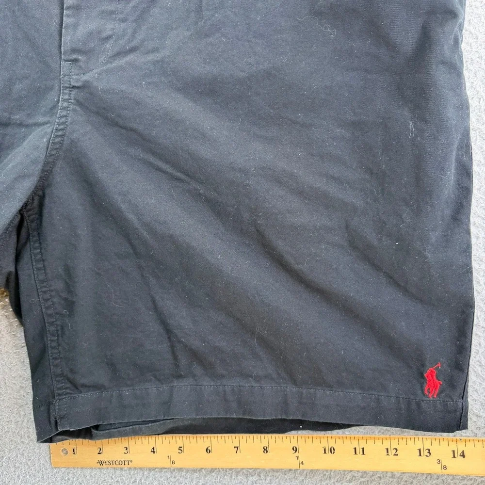 Polo Ralph Lauren Mens Black Stretch Classic Fit Elastic Waist Shorts Size 4XB